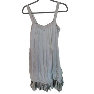Rebecca Taylor Womens 6 Gray Sleeveless Sweetheart Ruffle Hem Silk Mini Dress